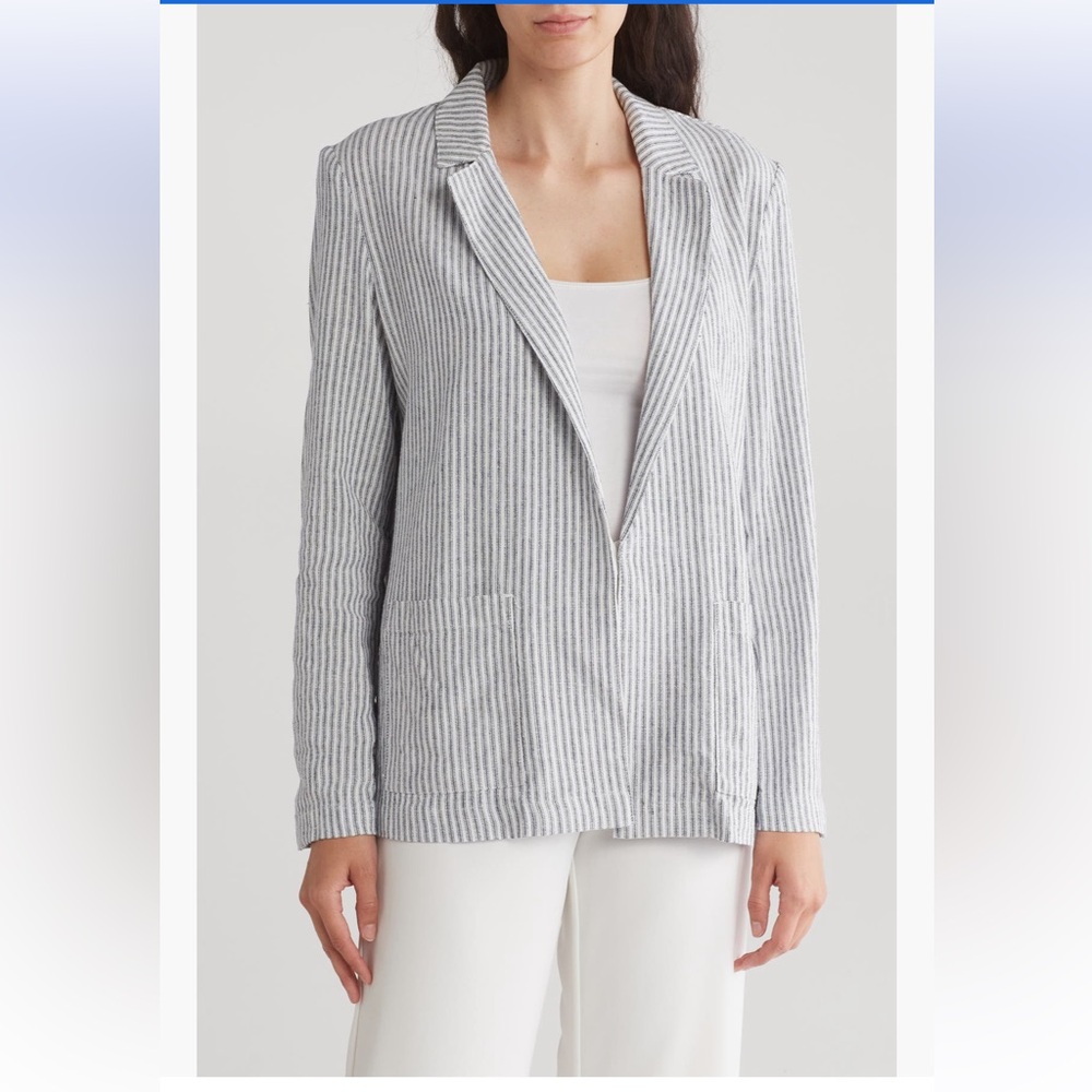 NWT Workshop Grey/White Stripe Blazer XS
